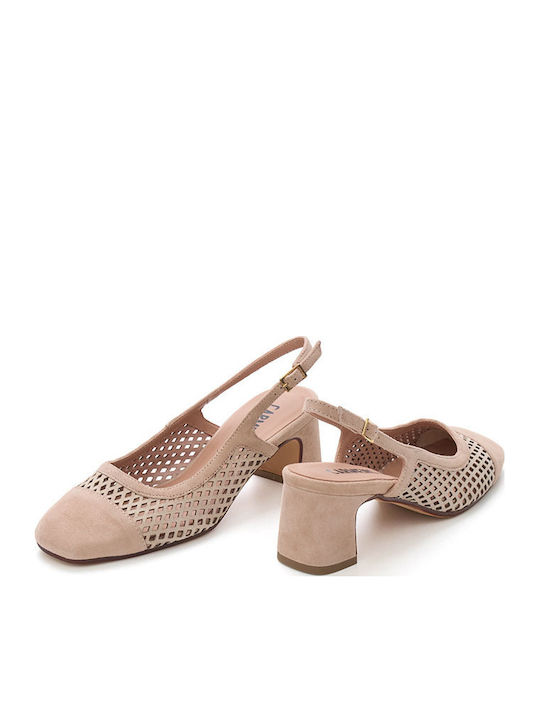 Leather Heels With Medium Heel Pink