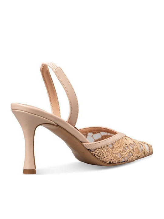 Stiletto Pumps mit Beige Riemen