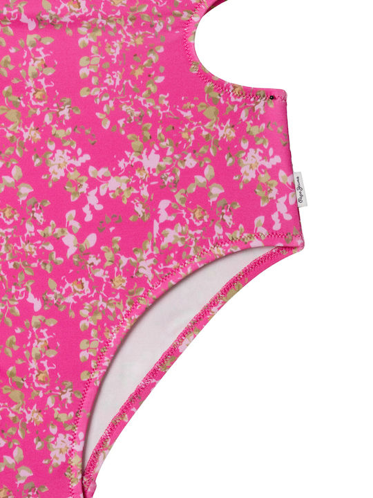 Pepe Jeans Ditsy Παιδικό Μαγιό Ολόσωμο Deep Fuchsia