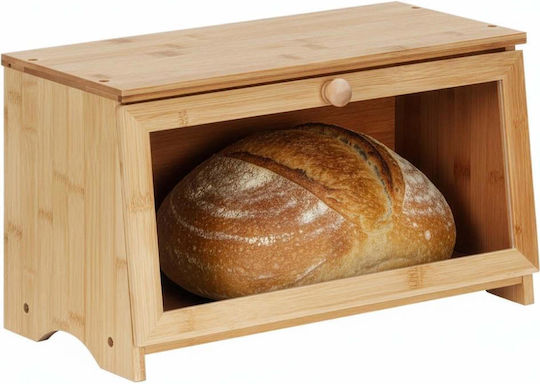Cutie de Pâine cu Capac din Bambus Bej 40x20x23cm
