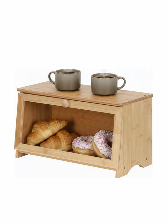 Brotkasten mit Deckel aus Bambus Beiges 40x20x23cm