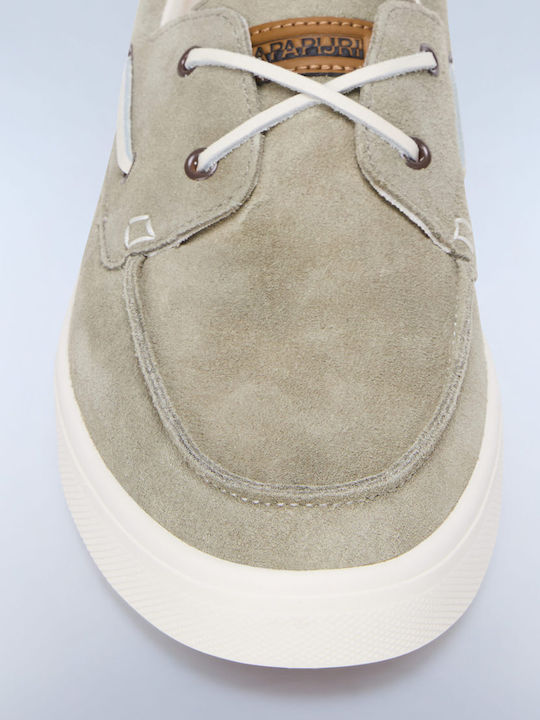 Suede Men's Loafers in Green Colour