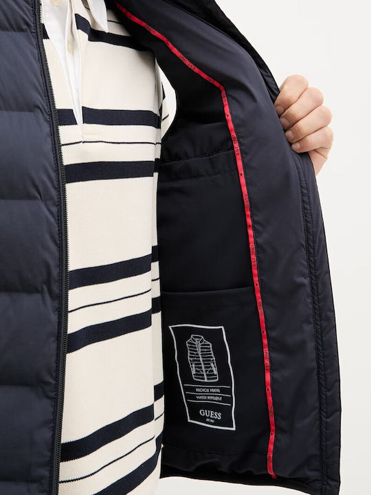 Sleeveless Puffer Jacket Waterproof Dark Blue