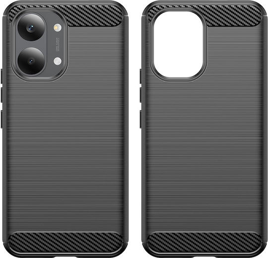 Techsuit Carbon Rückseite Umschlag Silikon Schwarz (Poco X8 Pro Max)
