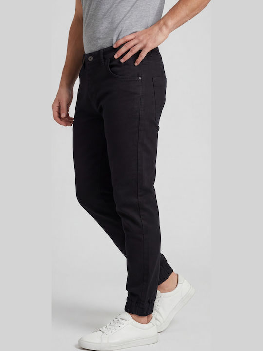 Men's Elastic Jeans Pants with Regular Fit Black
