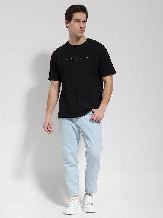 Ανδρικό Παντελόνι Τζιν με Relaxed Εφαρμογή Lt Blue