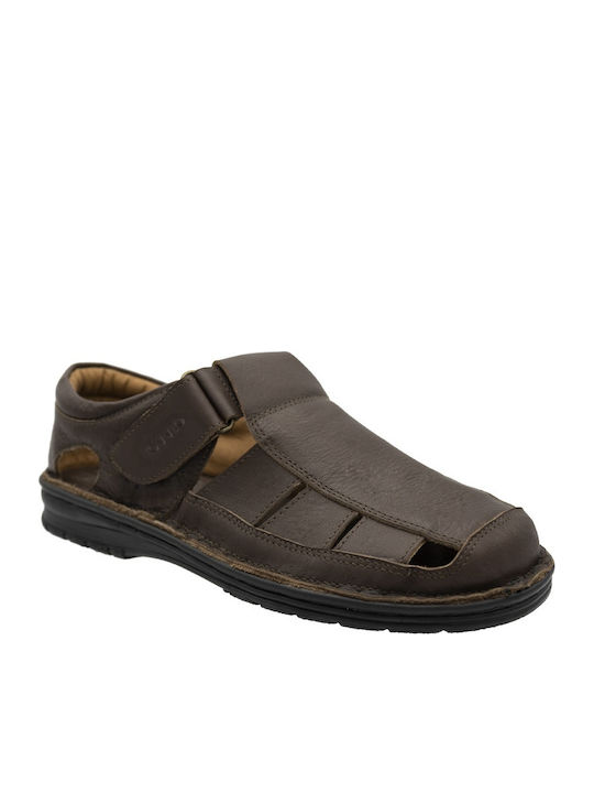 Кожени Мъжки Сандали в Кафяв Цвят