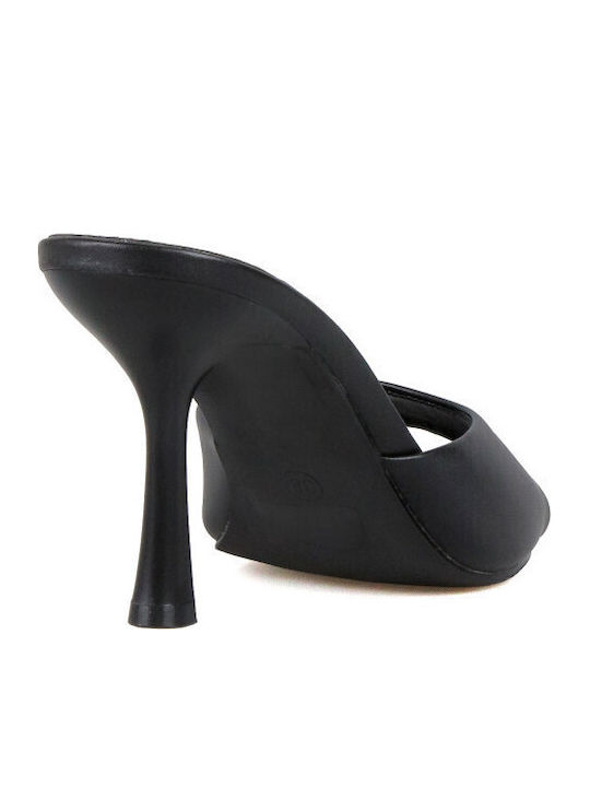 Mules With High Heel In Black Colour