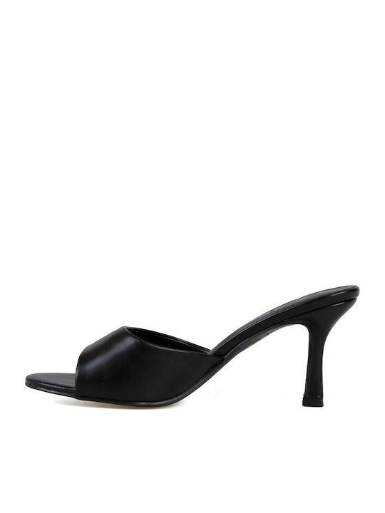 Mules With High Heel In Black Colour