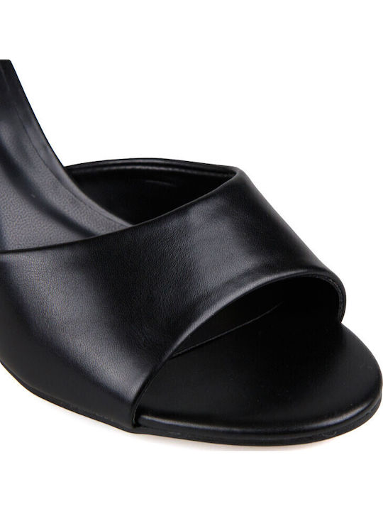 Mules With High Heel In Black Colour