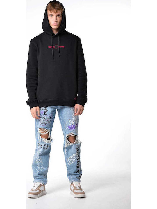 Herren Sweatshirt mit Kapuze Schwarz H0172M
