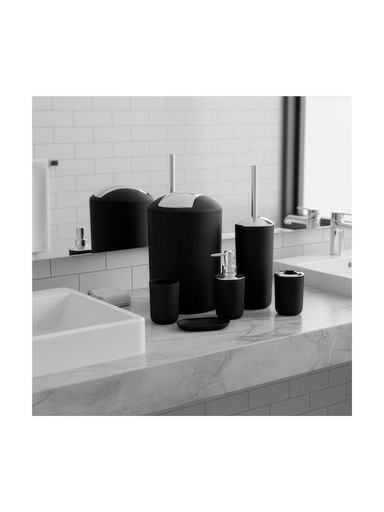 Sersimo Badezimmerzubehör-Set Kunststoff Schwarz 6 Stück