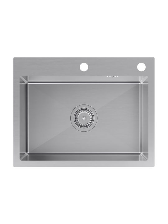 MYQ Ένθετος Νεροχύτης Inox με Μπαταρία Μ45xΠ58cm Ασημί