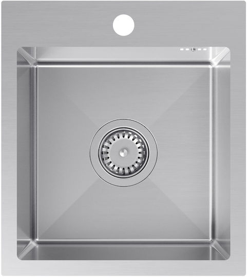 MYQ Drop-In Kitchen Sink Inox with Faucet L45xW40cm Gray