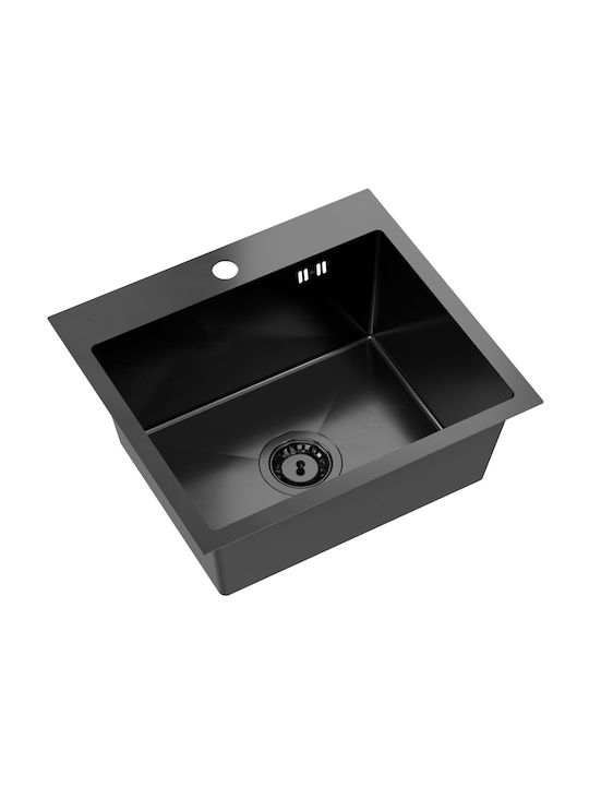 MYQ Ентов Кухненски Мивка Inox със Смесител М45xШ50cm Черен