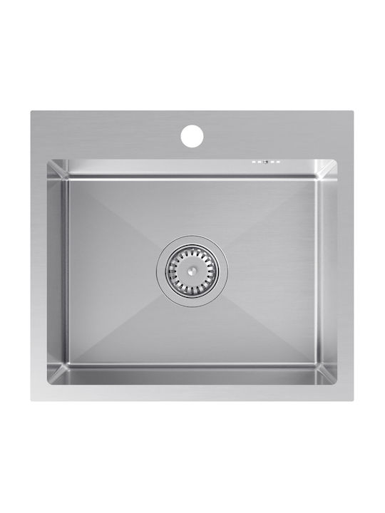 MYQ Drop-In Inox Küchenspüle mit Wasserhahn M45xP50cm Graue
