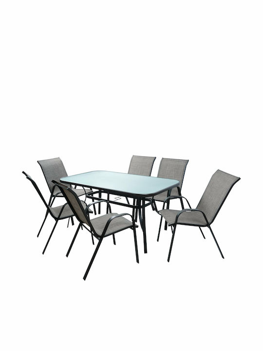 Garten- und Outdoor-Möbelsets 7 Stück Grau