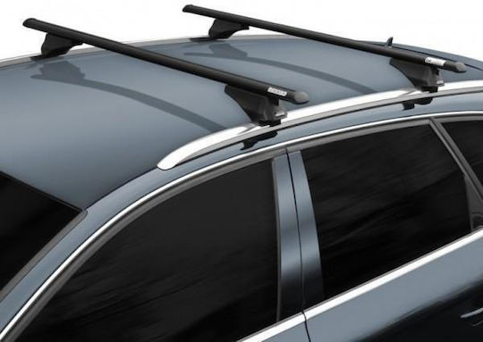Menabo Aluminum Roof Bars Tiger for Renault Koleos 5D 2017 for Cars with Factory Bars Set with Feet Black