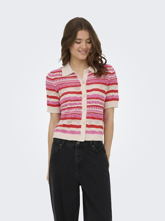 Short Women's Knitted Cardigan High Risk Red