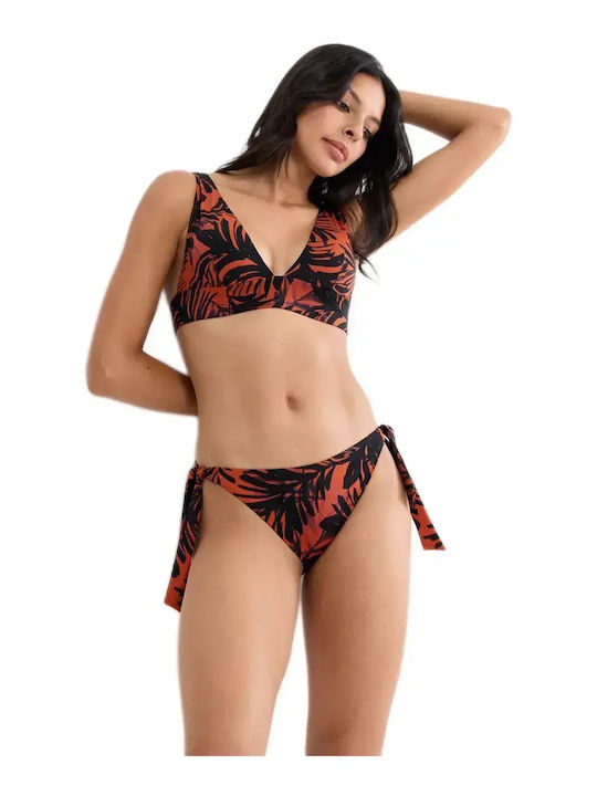 Bikini Slip with Laces Brown