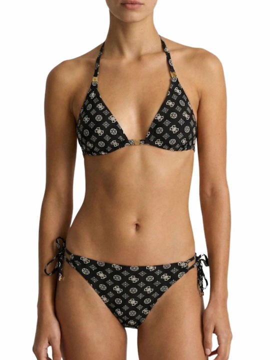 Bikini Slip με Κορδονάκια Μαυρο