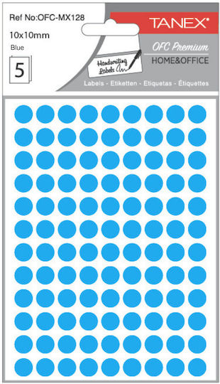 Tanex 540τμχ Kleine Klebeetiketten Runde in Blauer Farbe 10mm