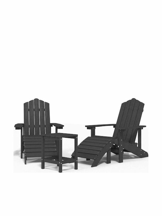 Living Room Set for Small Outdoor Spaces 3 Pieces Anthracite