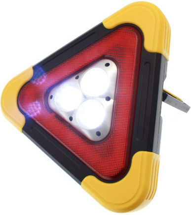 Led Rechargeable Car Safety Triangle 5 Different Light Modes Solar Panel Yellow Spv S