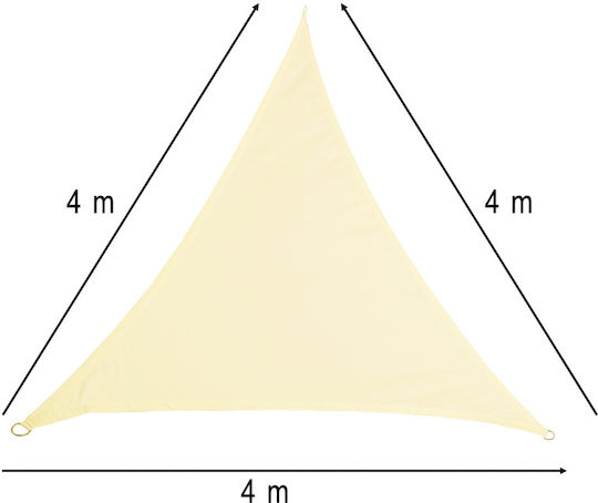 Pânză Triunghiulară De Umbrire Bej Cu Strat PU 4m 120gr/m²