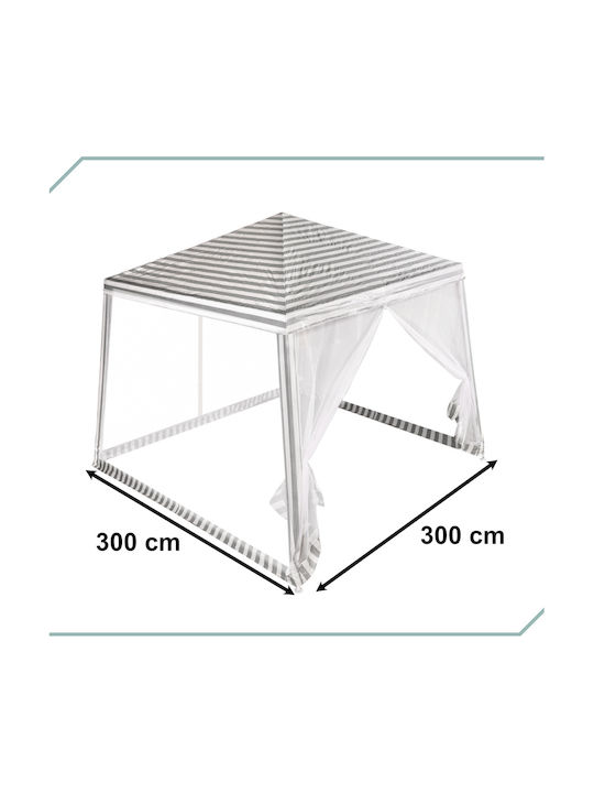 Gazebo Pliabil De Grădină Alb 3x3m