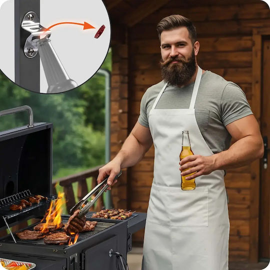 Smartic Stainless Steel Charcoal Grill with Thermometer 31.5x31.5cm