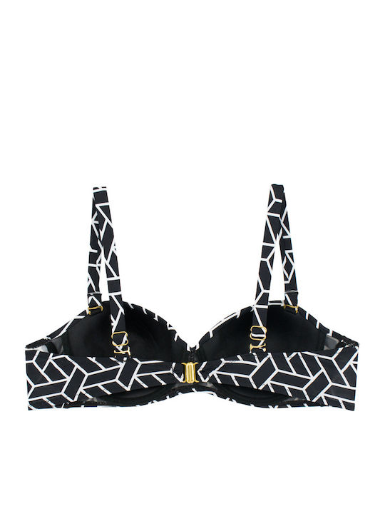 Women's Bikini Strapless Underwire Mosaic Black-White