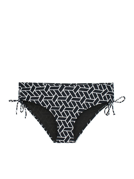 Women's Bikini Strapless Underwire Mosaic Black-White