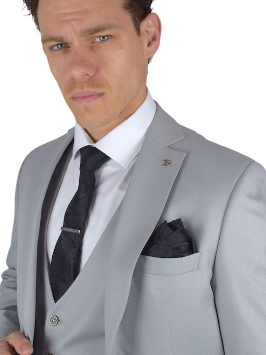 Sartori Herrenanzug Mit Weste Grau Hell 1-2917-leicht-Grau-50-m