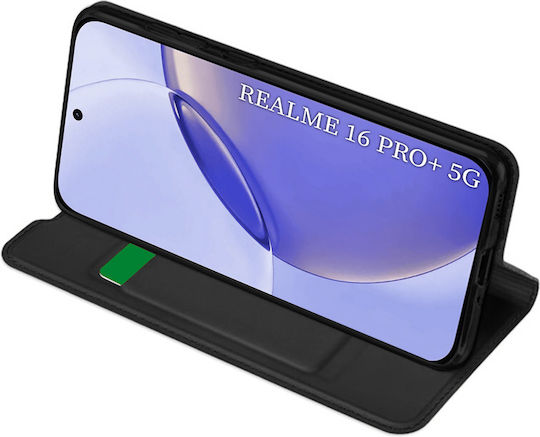 Techsuit Magskin Buch Silikon / Synthetisches Leder Schwarz (Realme 16 Pro)