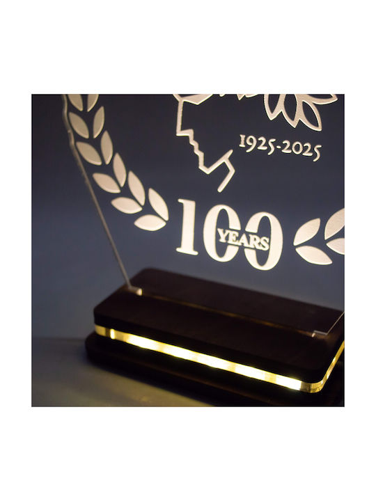 World of Wood Decorative Lamp Olympiacos 100 Years LED 22x18cm