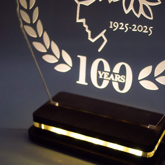 World of Wood Decorative Lamp Olympiacos 100 Years LED 22x18cm