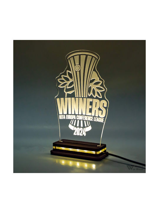 World of Wood Decorative Lamp Olympiacos Conference League Cup LED 20x12cm