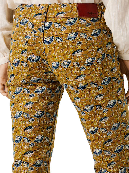 Pantaloni Dama Din Țesătură Bej