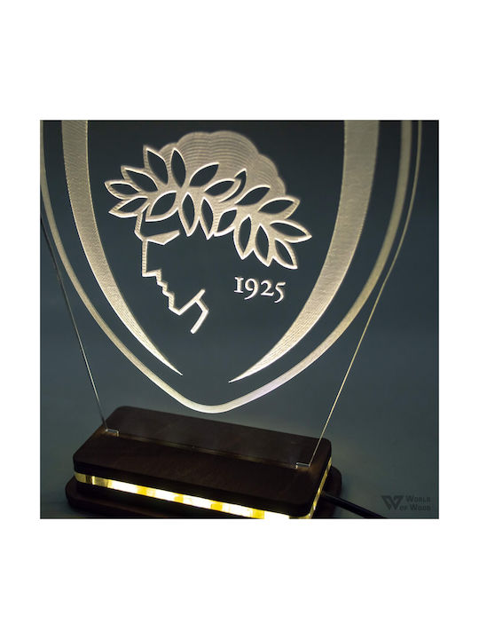 World of Wood Decorative Lamp Olympiacos Basketball LED 20x15cm
