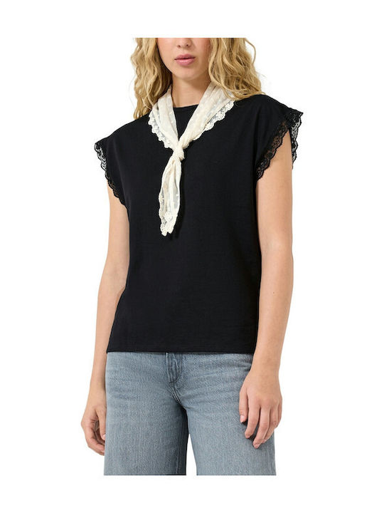 Women's Blouse Short Sleeve Black
