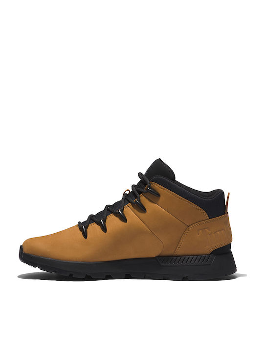 Mid Lace Up Δερμάτινα Καφέ Ανδρικά Μποτάκια