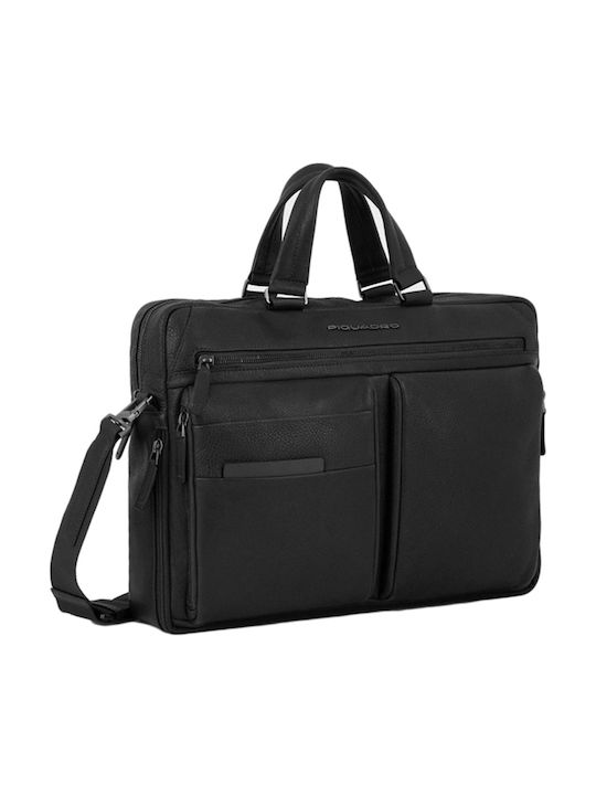Geantă Bărbătească de Umăr / Tip Crossbody din Piele Neagră
