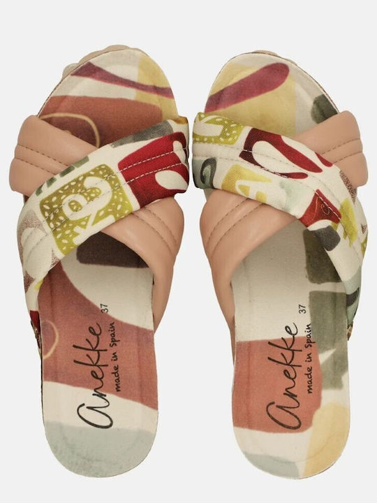 Damenplattformen in Stil Pantoffeln Rosa