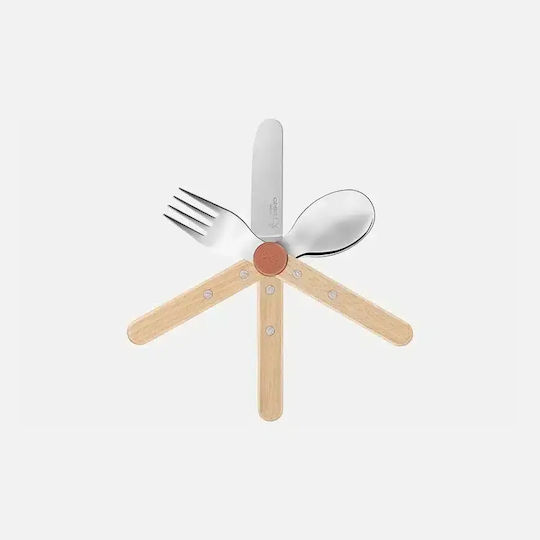 Set Spoon Knife Fork Le Petit Gourmet Coral Opinel