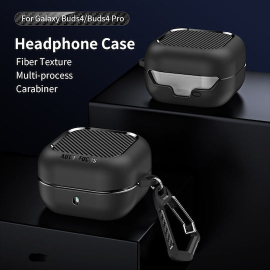 Silicone Case with Hook in Black for Samsung Galaxy Buds 4 / 4 Pro