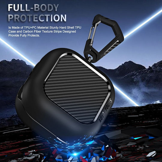 Silicone Case with Hook in Black for Samsung Galaxy Buds 4 / 4 Pro