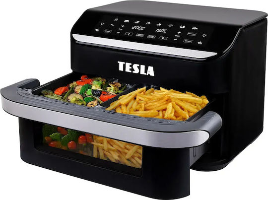 Tesla Aircook Flexizone Q570 Xxl Двойна Подвижна Кошница 10л Черен Еър фрайър