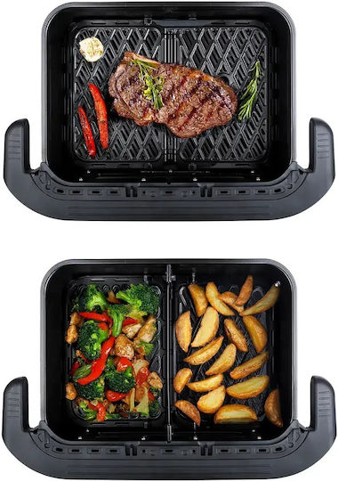 Tesla Aircook Flexizone Q570 Xxl Двойна Подвижна Кошница 10л Черен Еър фрайър