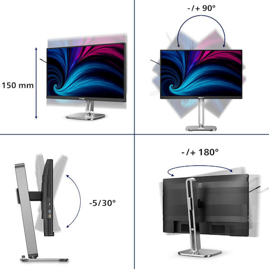 Philips 24B2U4301/00 IPS Monitor 23.8" FHD 1920x1080 mit Reaktionszeit 4ms GTG